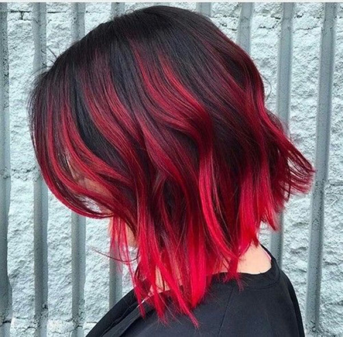 Black Hair With Red Highlights | Stylevore