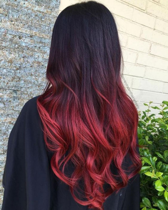 Black Hair With Red Highlights | Stylevore Black Hair With Red Highlights | Stylevore