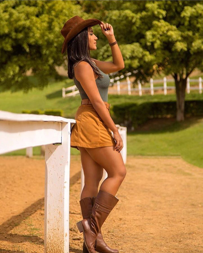 Cowgirl Outfit With Skirts And Boots