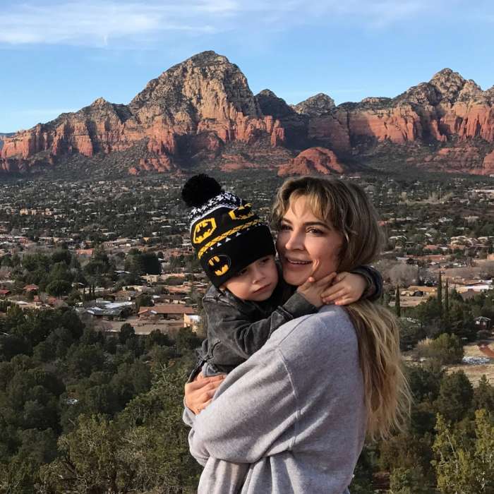 Samaire Armstrong with her kid