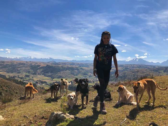 Samantha Logan with dogs