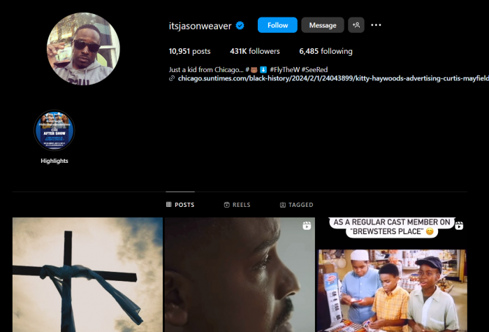 Jason Weaver Instagram Account  