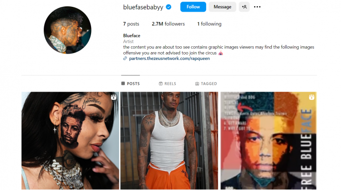 Blueface Instagram Account 