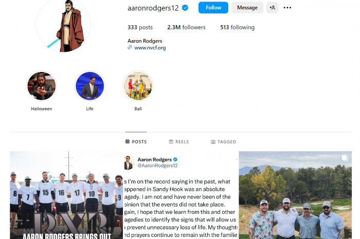 Aaron Rodgers Instagram Account 
