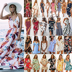 US Women Boho Floral Long Maxi Dress Evening Party Beach Dresses Summer Sundress: Cocktail Mini Dress,  Plus Size Party Outfits,  Black Girl Plus Size Outfit  