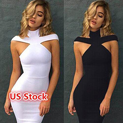 USA Women's Bandage Bodycon Sleeveless Evening Party Cocktail Short Mini Dress: Bodycon dress,  Cocktail Mini Dress,  Women Sleeveless Dress,  Beach outfit,  Long Dress  