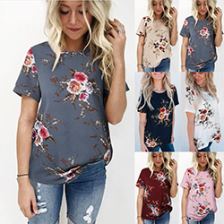 Plus Size Women's Blouse Short Sleeve Floral Print T-Shirt Comfy Casual Tops Hot: Printed T-Shirt  