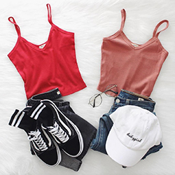 Shorts Outfit Active Undergarment, Sleeveless shirt: summer outfits  