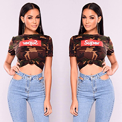 Super Sassy Camo Graphic Top - Yes or No?...: Cute Tumblr Outfits  