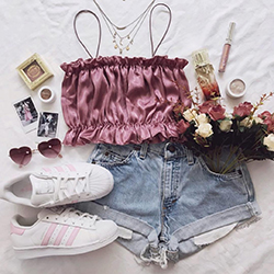 Shorts Outfit Pink M - shorts, waist: summer outfits  