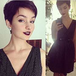 Best Short Pixie Cut Hairstyles 2018 : @alegnajoy fantastic shot of your pixie you look lovely! Thanks for sharing!:) #...: Bob cut,  Brown hair,  Pixie Hairstyle  