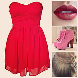 Cute Prom Outfit Ideas: #red #prom #outfit #2013 #cute #fashion #ootd #lips #makeup #hair #bun #braid #h...: 