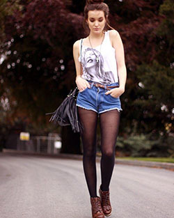 #jeans #shorts #with #tights  ...: Denim Shorts  