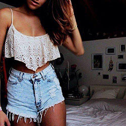 Teen fashion Perfect summer outfit.Crop top Casual wear: 