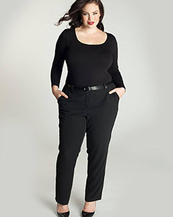 Plus-size model, Plus-size clothing - pants, fashion, clothing, dress: Plus size outfit,  black pants  