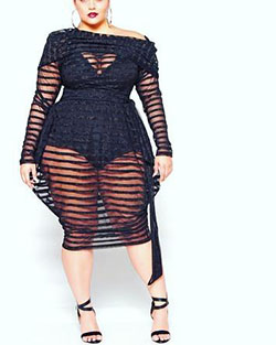 Attractive Fishnet Dress For Plus Size Woman: Plus size outfit  