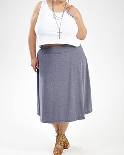 Plus-size clothing, Casual wear - skirt, clothing, dress, t-shirt: Plus size outfit,  Sleeveless shirt,  Twirl Skirt  