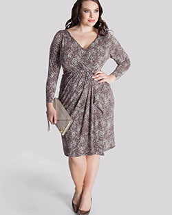 Wrap dress, Aangeknipte mouw - dress, fashion, clothing,: Plus size outfit  