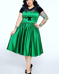 Vintage clothing, Plus-size model - fashion, dress, clothing, model: Plus size outfit,  Green Dress  