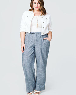 PLUS SIZE PANTS, Plus-size clothing, Ashley Stewart: Plus size outfit,  Wide-Leg Jeans,  Capri pants  