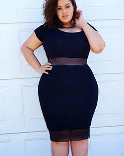 Little black dress, Plus-size clothing, Plus-size model: Plus size outfit,  Black Girl Plus Size Outfit,  Scoop neck,  Charlotte Russe  