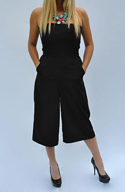 Strapless Gaucho Jumpsuit Black: jumpsuit  