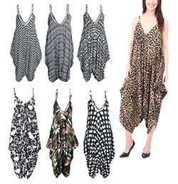 Womens Printed Lagen Look Romper Cami Playsuit Ladies Hareem Baggy Jumpsuit: 