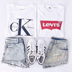 Shorts Outfit Calvin Klein - t-shirt, , video, hashtag: summer outfits,  Printed T-Shirt  