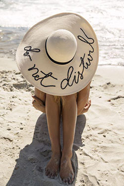 Cool Beach Outfits 2018 : Pretty beach hat- do not disturb: Beach outfit,  Straw hat  