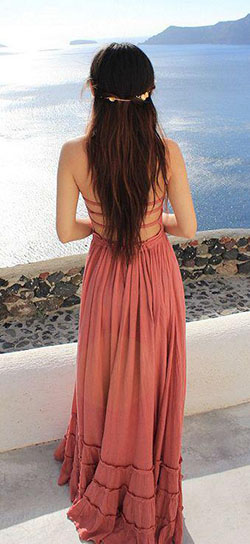 Beach Vacation Outfits : Strappy back maxi.: Beach Vacation Outfits,  Beach outfit  