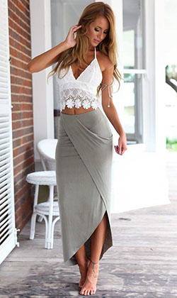 Cute Honeymoon Outfits Ideas: Mura Online Fashion Boutique | Emperor Maxi Skirt: Wrap Skirt,  Twirl Skirt,  High-Low Skirt  