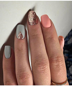Jelly Pink and Silver Glitter Nail Design...: Nail Polish,  Blue nails,  Glitter Nails  