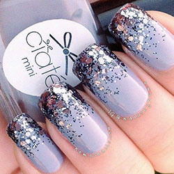 Purple And White Sparkle Design...: Nail Polish,  French manicure,  NAIL DESIGNS,  Glitter Nails  