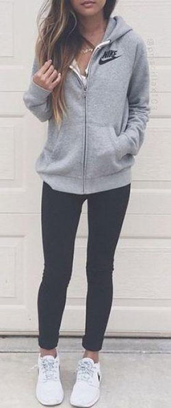 cool This is such a cute outfit with black leggings!...: 