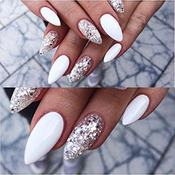 Sexy Sand Sparkling Nails With Silver Ombre: Nail Polish,  Gel nails,  Blue nails,  Glitter Nails  