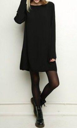 Outfits Ideas for Tall Girls: Get The Look! Long Sleeve Oversize Tunic Dress - WWW.SHOPPUBLIK.COM #shoppublik ...: 
