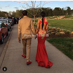 red mermaid prom dresses long 2016: 