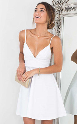 Outfits Ideas for Tall Girls: Midnight Maiden Dress in White: 
