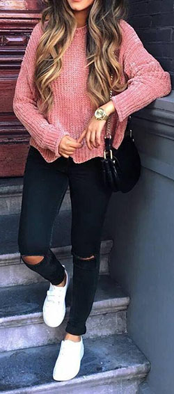 Fresh New Ways to Wear Black Jeans : outfit idea: sweater + jeans: Outfit Ideas,  sweater  