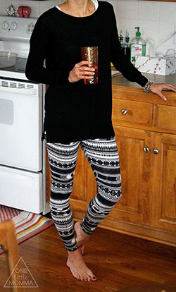 Printed Tights For Women: Printed leggings, tunic sweater. Great for laying about the house!: print Trousers  