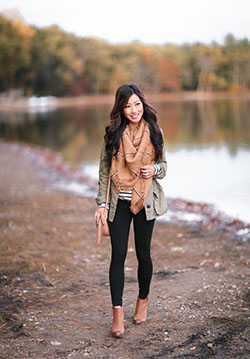 nice utility jacket + striped tunic tee + leggings // fall casual outfit idea by...: Casual Outfits,  Outfit Ideas,  Lounge jacket  