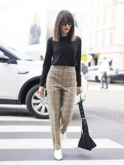 Printed Pants Outfits Polyvore : Milan Fashion Week Street Style  | POPSUGAR Fashion Photo 129: Street Style,  print Trousers  