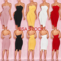 US Women Bandage Bodycon Sleeveless Evening Party Cocktail Club Short Mini Dress: Cocktail Mini Dress,  Women Sleeveless Dress  