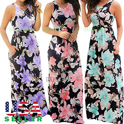 Women Dress Bodycon Casual Bandage Evening Party Cocktail Long Maxi Floral Print: Bodycon dress,  Casual Long Maxi,  Floral Outfits  