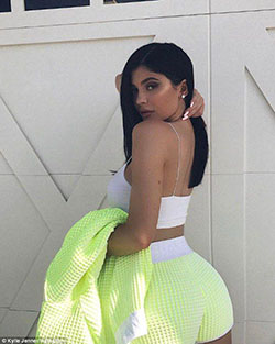 Neon bright: Kylie Jenner, 19, flaunted her curves in a Chanel ensemble of short...: 