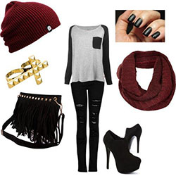 Winter Outfit IdeasBurgundy: 