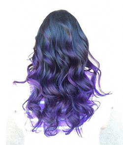 Purple Ombre Beach Waves | Long hairstyle Trend 2022: Purple Hairstyles For Long Hairs  