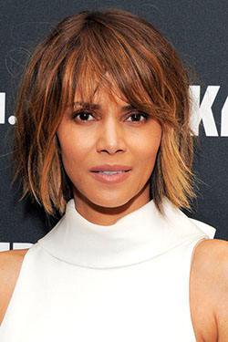 For Halle Berry's fringed shag, use pomade to give your style a pieced look.: 