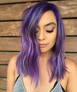 Medium Length Mermaid Hair in Purple: 