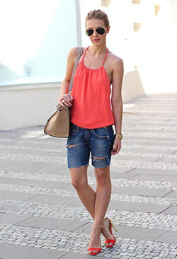 Cool Summer Outfit with Orange Vest: 